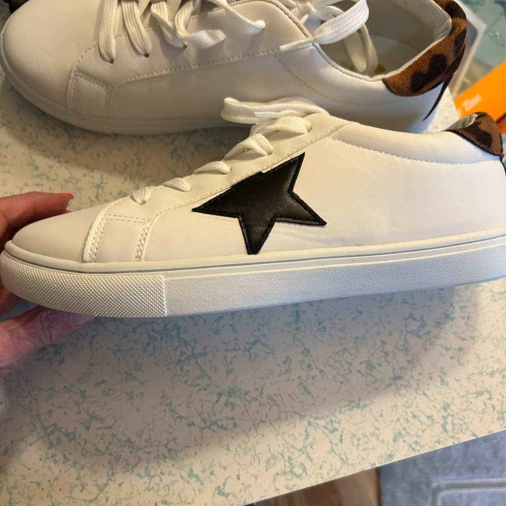 C&C California White Sneakers with Brown Accent